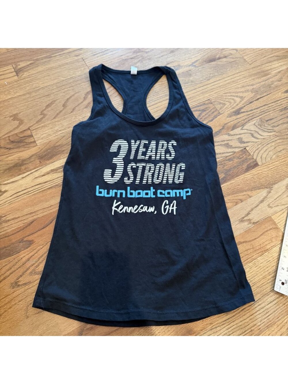 BURN BOOT CAMP WOMENS BLACK TANK SHIRT SMALL